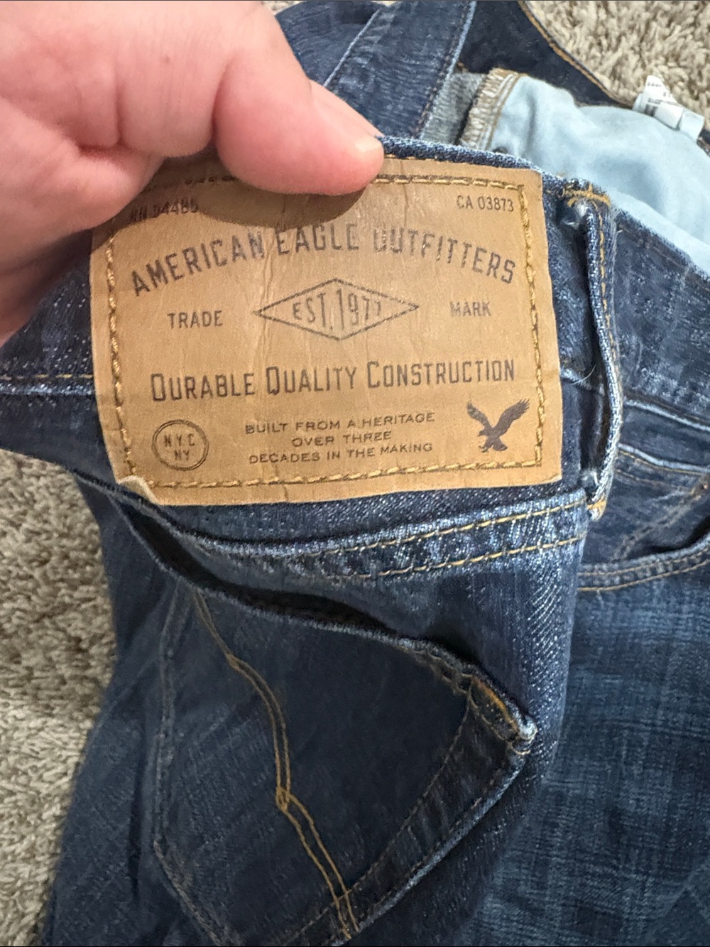 American Eagle Outfitters Men’s Dark Blue Bootcut Jeans - Picture 4 of 5